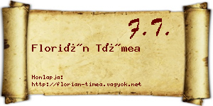 Florián Tímea névjegykártya